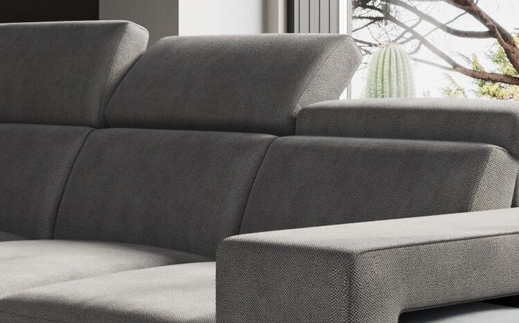 Melizzano 2 Corner 2 Sofa with Sliding Footrest, Left Hand Facing Chaise with Pockets & Ottoman | Melizzano Sofa Range | ScS