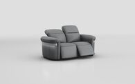 Voltana 2 Seater Power Recliner Sofa with Manual Head Tilt, LED Lights & Silver Trim | Voltana Sofa Range | ScS