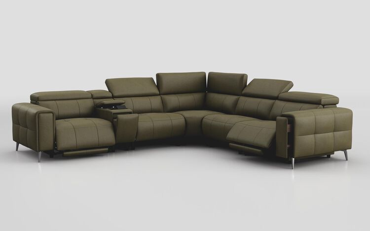 Casetti 2 Corner 2 Power Recliner Sofa Left Hand Facing Console with Power Head Tilt & Storage Arm | Casetti Sofa Range | ScS
