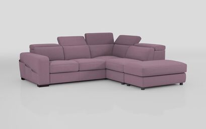 Melizzano 2 Corner 2 Sofa with Sliding Footrest, Right Hand Facing Chaise with Pockets & Ottoman | Melizzano Sofa Range | ScS