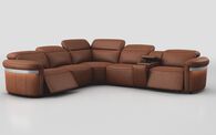 Voltana 2 Corner 2 Power Recliner with Right Facing Console, Manual Head Tilt, LEDs & Silver Trim | Voltana Sofa Range | ScS