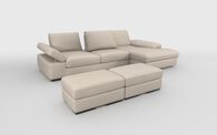Savazza 4 Seater Sofa with Adjustable Back Rest Right Hand Facing Lounger & Two Ottoman Footstools | Savazza Sofa Range | ScS