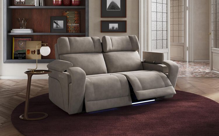 Adstock 3 Seater Power Recliner Sofa with Power Head Tilt, Lumbar, Massage, Audio, Heat & LED Lights | Adstock Sofa Range | ScS