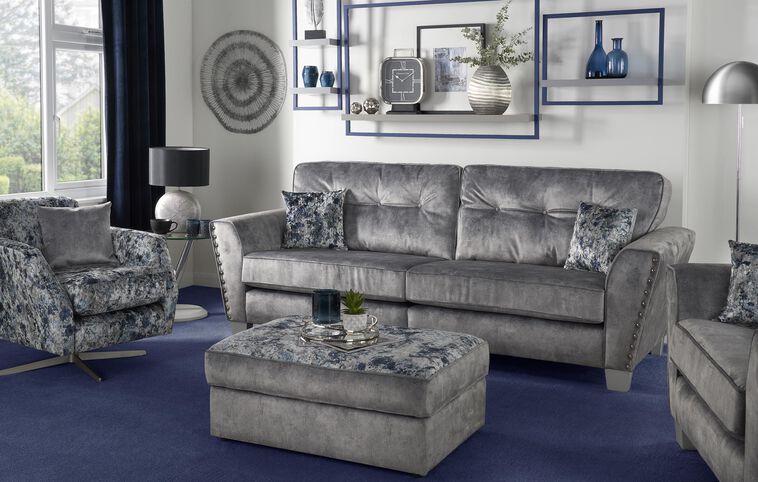 Living Esme Fabric Plain Top Banquette Footstool