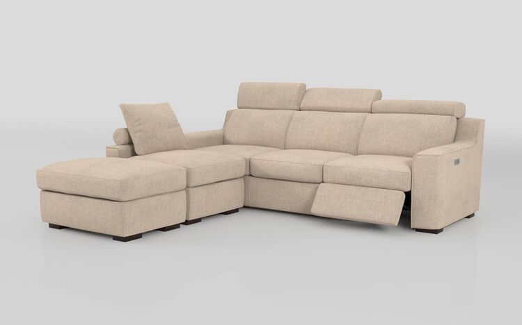 Crostolo 1 Corner 3 Right Hand Facing Power Recliner and Left Hand Facing Chaise Sofa with Ottoman | Crostolo Sofa Range | ScS