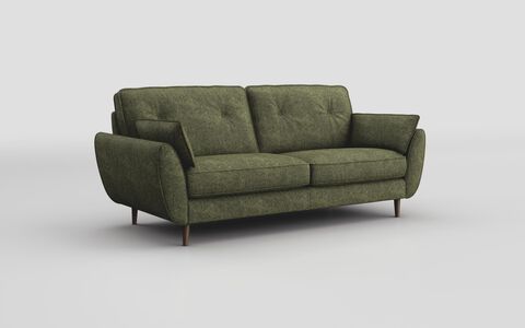 4 Green Fabric Saiano 3 Seater Sofa