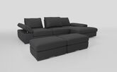 Savazza 4 Seater Sofa with Adjustable Back Rest Right Hand Facing Lounger & Two Ottoman Footstools