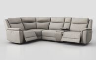 Savio 1 Corner 3 Power Recliner Sofa with Media Console & Silver Charging Pad | Savio Sofa Range | ScS