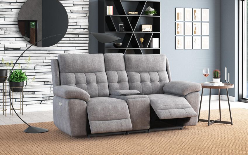 Belford 2 Seater Power Recliner Sofa Media Console Power head Tilt