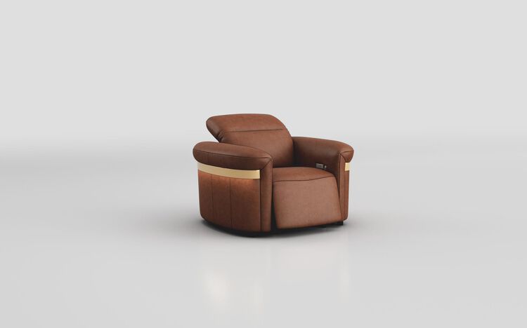 Voltana Power Recliner Chair with Manual Head Tilt, LED Lights & Gold Trim | Voltana Sofa Range | ScS