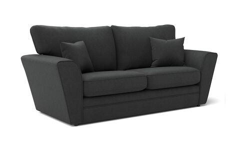 2 Grey Fabric Tunstall 3 Seater Sofa Standard Back