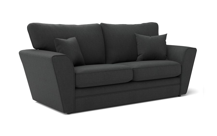 2 Grey Fabric Tunstall 3 Seater Sofa Standard Back