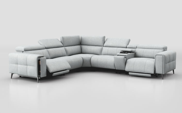 Casetti 2 Corner 2 Power Recliner Sofa Right Hand Facing Console with Power Head Tilt & Storage Arm | Casetti Sofa Range | ScS