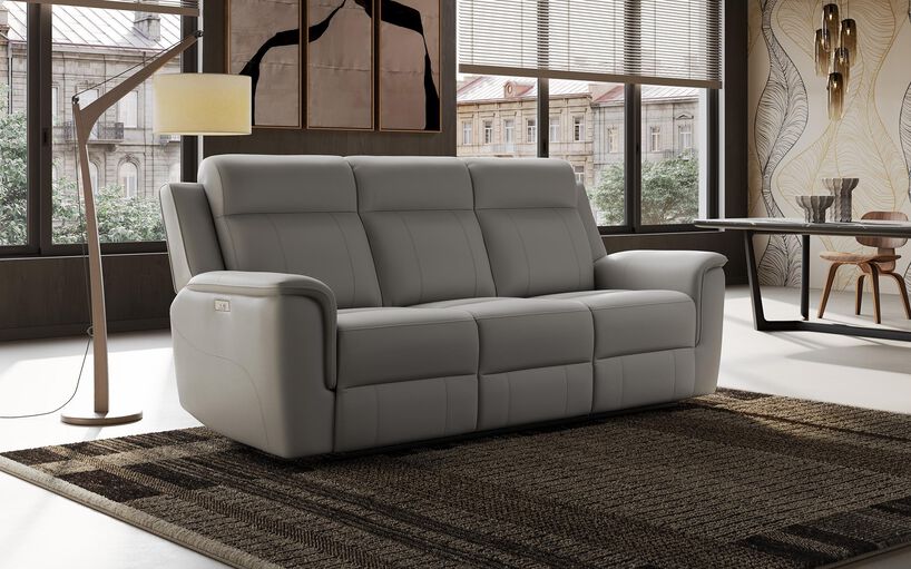 Orio 3 Seater Power Recliner Sofa with Drop Down Table