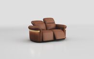 Voltana 2 Seater Power Recliner Sofa with Manual Head Tilt, LED Lights & Gold Trim | Voltana Sofa Range | ScS
