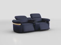 Voltana 3 Seater Power Recliner Sofa with Manual Head Tilt, LED Lights & Gold Trim | Voltana Sofa Range | ScS