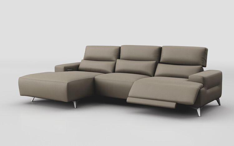 Poggio 3 Seater Power Recliner Left Hand Facing Sliding Chaise with Power Head Tilt | Poggio Sofa Range | ScS