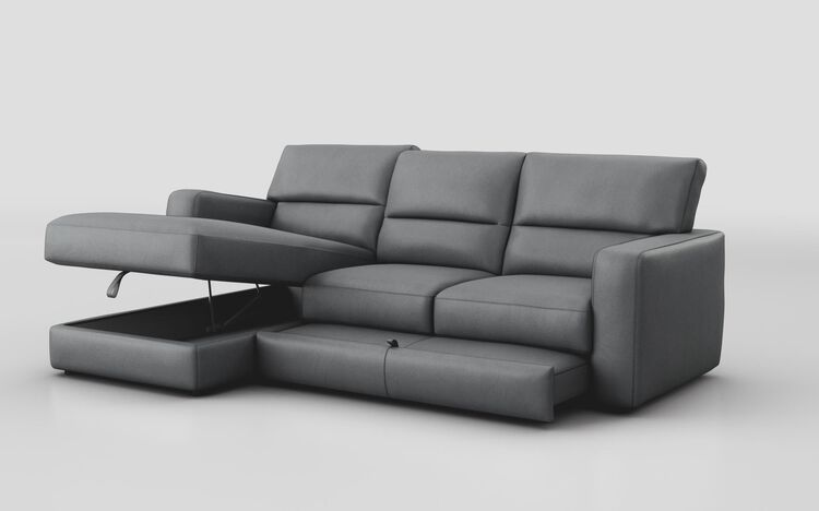 Tredozio 4 Seater Sofa with Sliding Footrest & Left Hand Facing Storage Lounger | Tredozio Sofa Range | ScS