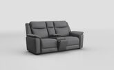 Savio 2 Seater Sofa with Media Console & Black Charging Pad