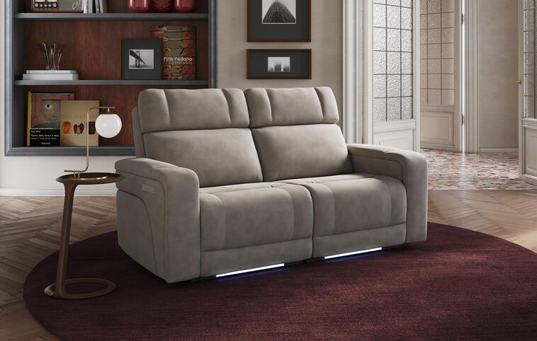 Adstock 3 Seater Power Recliner Sofa with Power Head Tilt, Lumbar, Massage, Audio, Heat & LED Lights