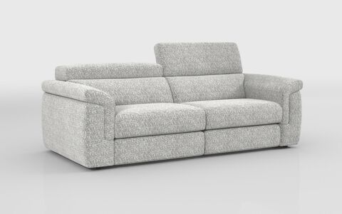 1 Grey Fabric Taviano 3 Seater Sofa with Sliding Seats