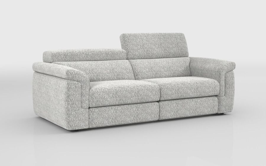 1 Grey Fabric Taviano 3 Seater Sofa with Sliding Seats