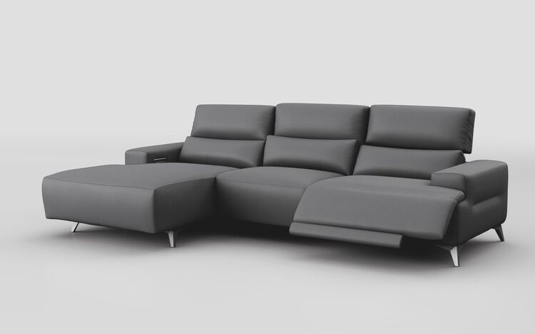 Poggio 3 Seater Power Recliner Left Hand Facing Sliding Chaise with Power Head Tilt | Poggio Sofa Range | ScS