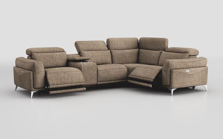 Gattolino 2 Corner 1 Power Recliner Sofa with Manual Head Tilt & Console | Gattolino Sofa Range | ScS