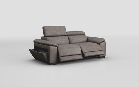 Beige Fabric Mesola 3 Seater Power Recliner Sofa with Power Head Tilt