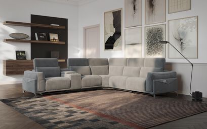 Gattolino 2 Corner 2 Power Recliner Sofa with Manual Headrests & Console | Gattolino Sofa Range | ScS