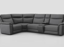 Savio 1 Corner 3 Sofa with Media Console & Black Charging Pad | Savio Sofa Range | ScS