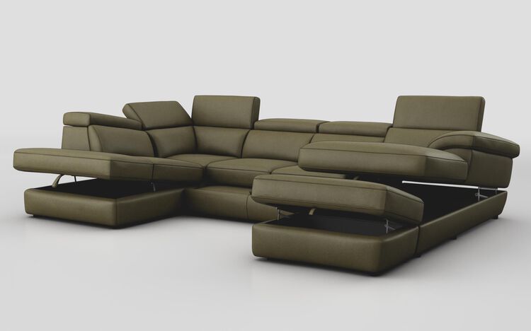Bagnara Corner Sofa RHF Storage Lounger, LHF Chaise, Sliding Footrest, Head Tilt & Ottoman | Bagnara Sofa Range | ScS