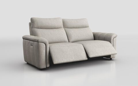 Brown Fabric Zello 3 Seater Power Recliner