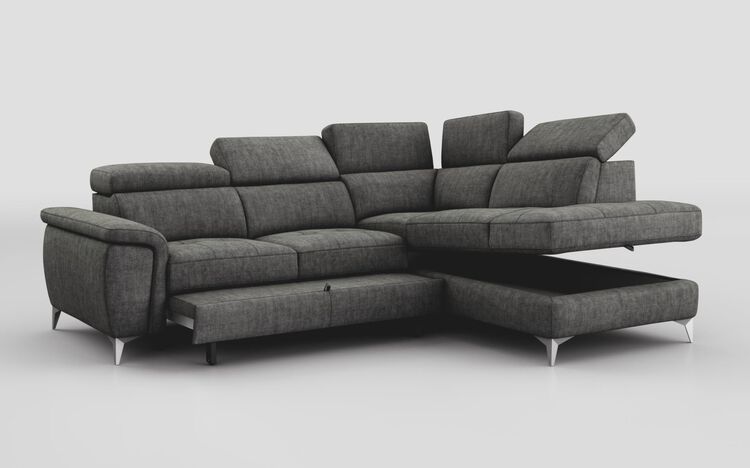 Neviano 2 Corner 1 Sofa Right Hand Facing Storage Chaise with Sliding Footrest & Manual Head Tilt | Neviano Sofa Range | ScS