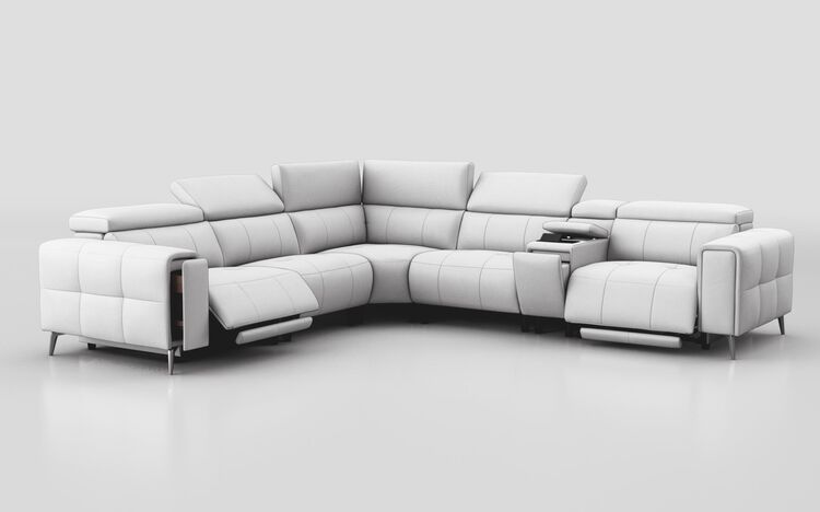 Casetti 2 Corner 2 Power Recliner Sofa Right Hand Facing Console with Power Head Tilt & Storage Arm | Casetti Sofa Range | ScS
