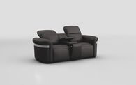Voltana 2 Seater Power Recliner Sofa with Console, Manual Head Tilt, LED Lights & Silver Trim | Voltana Sofa Range | ScS