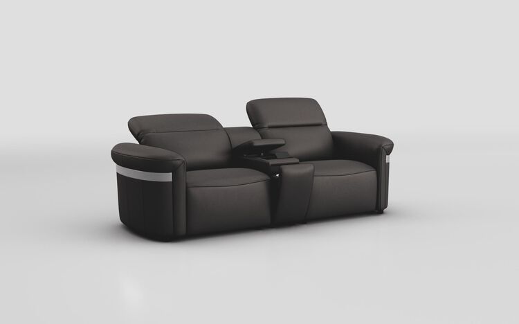 Voltana 3 Seater Sofa with Console, Manual Head Tilt & Silver Trim | Voltana Sofa Range | ScS