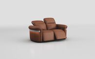 Voltana 2 Seater Power Recliner Sofa with Manual Head Tilt, LED Lights & Silver Trim | Voltana Sofa Range | ScS