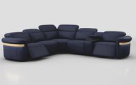Voltana 2 Corner 2 Power Recliner with Right Facing Console, Manual Head Tilt, LEDs & Gold Trim | Voltana Sofa Range | ScS