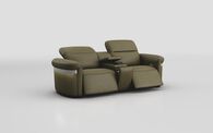 Voltana 3 Seater Power Recliner Sofa with Console, Manual Head Tilt, LED Lights & Silver Trim | Voltana Sofa Range | ScS