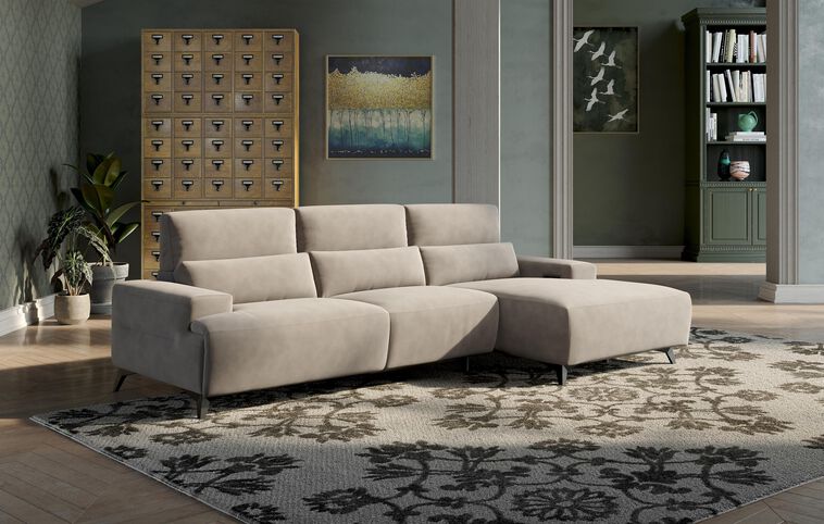 Poggio 3 Seater Power Recliner Left Hand Facing Sliding Chaise with Power Head Tilt