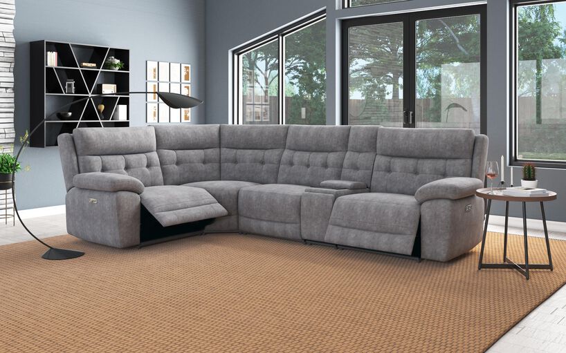 Belford 1 Corner 3 Power Recliner Sofa with Media Unit and Power Head Tilt