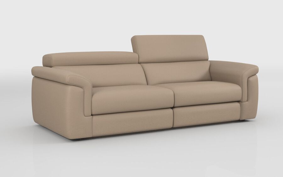 1 Brown Taviano Large 3 Seater Sofa with Sliding Seats