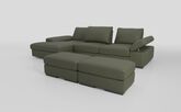 Savazza 4 Seater Sofa with Left Hand Facing Lounger & Two Ottoman Footstools