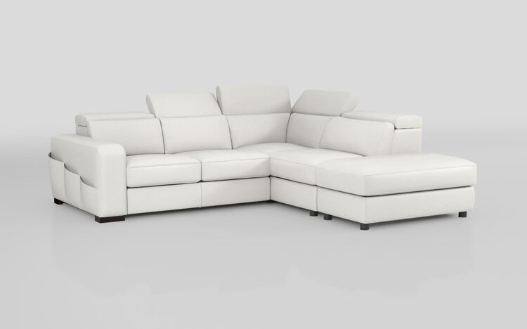 Melizzano 2 Corner 2 Sofa with Sliding Footrest, Right Hand Facing Chaise with Pockets & Ottoman | Melizzano Sofa Range | ScS