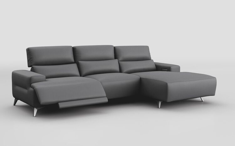 Poggio 3 Seater Power Recliner Right Hand Facing Sliding Chaise with Power Head Tilt | Poggio Sofa Range | ScS