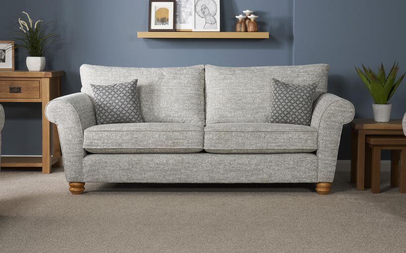 Aurora Fabric 3 Seater Standard Back Sofa