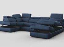 Bagnara Corner Sofa RHF Storage Lounger, LHF Chaise, Sliding Footrest, Head Tilt & Ottoman | Bagnara Sofa Range | ScS