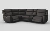 Savio 1 Corner 3 Power Recliner Sofa with Media Console & Silver Charging Pad