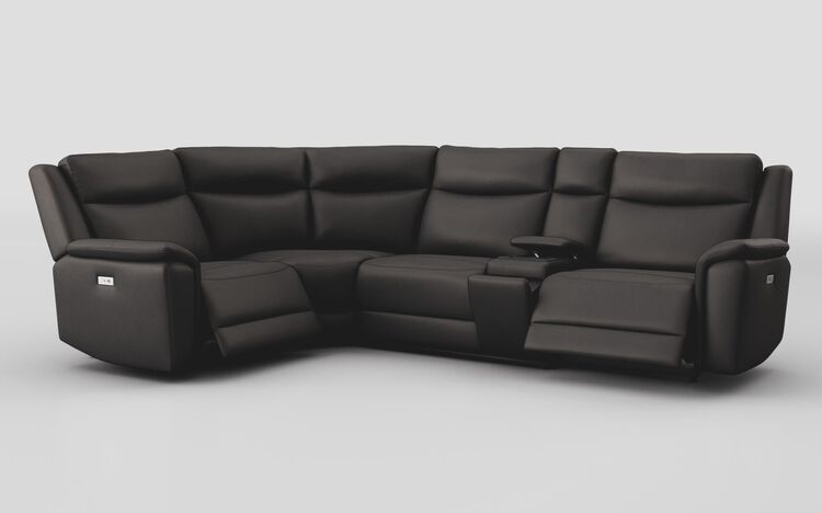Savio 1 Corner 3 Power Recliner Sofa with Media Console & Silver Charging Pad | Savio Sofa Range | ScS